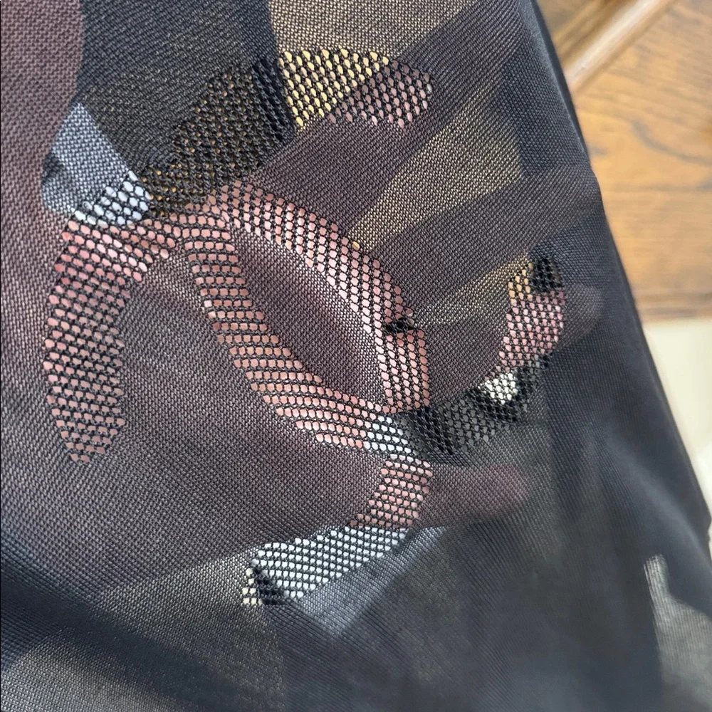 Chanel 19p black mesh tank top sheer top sz large L $1500